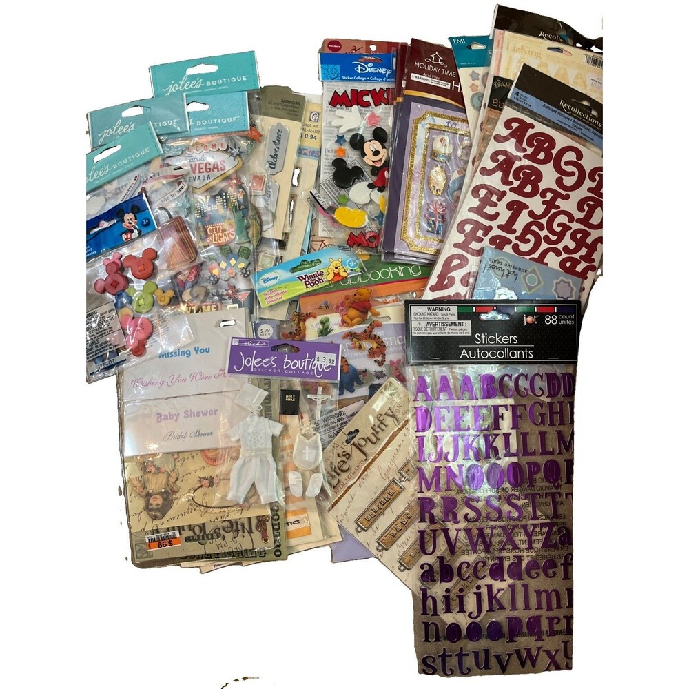 Lot of 55 Jolee's Boutique & Scrapbooking Stickers Dimensional Disney New